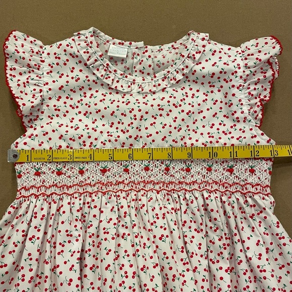 Edgehill Collection Smocked Cherry Print Dress Size 6 - Picture 12 of 13